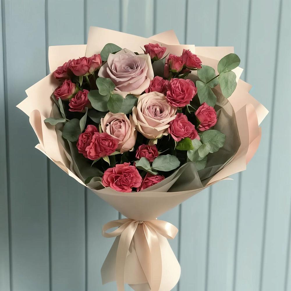 Букет цветов из: Гвоздики и Розы в Елгозино
