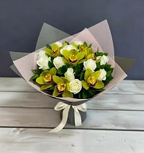 Букет цветов из:  Орхидеи и Розы в Елгозино