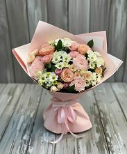 Букет цветов из:  Гвоздики, Розы и Хризантемы в Елгозино