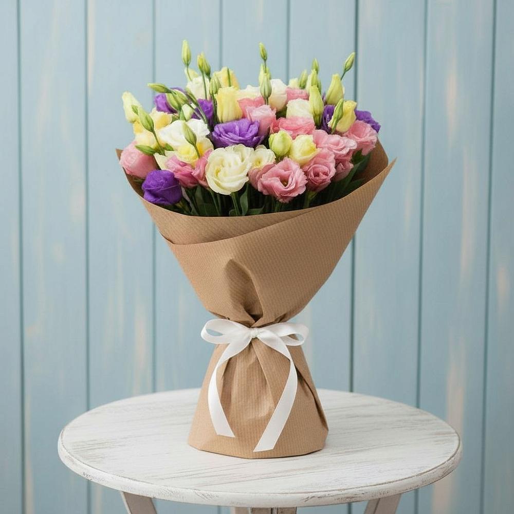 Букет цветов из: Лизиантусы в Елгозино