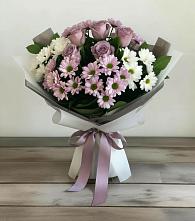 Букет цветов из:  Хризантемы и Розы #REPLACE_PRED# Елгозино