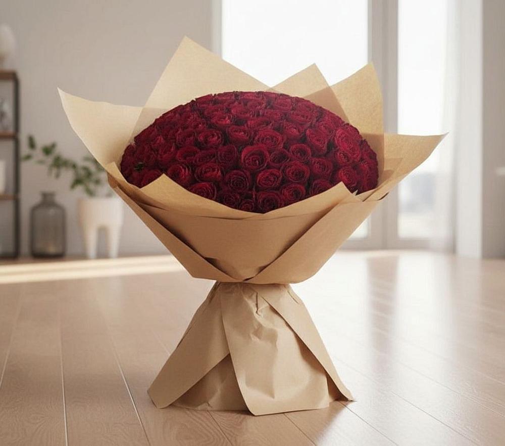 Букет 101 Красная роза в Елгозино