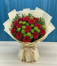 Букет цветов из:  Розы и Хризантемы #REPLACE_PRED# Елгозино