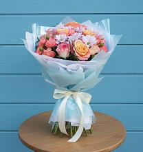 Букет цветов из:  Хризантемы и Розы в Елгозино