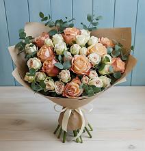 Букет цветов из:  Альстромерии и Розы в Елгозино